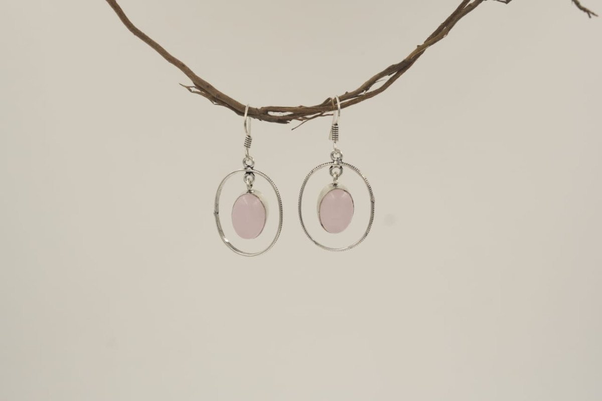Rose Quartz Style Drop Earring