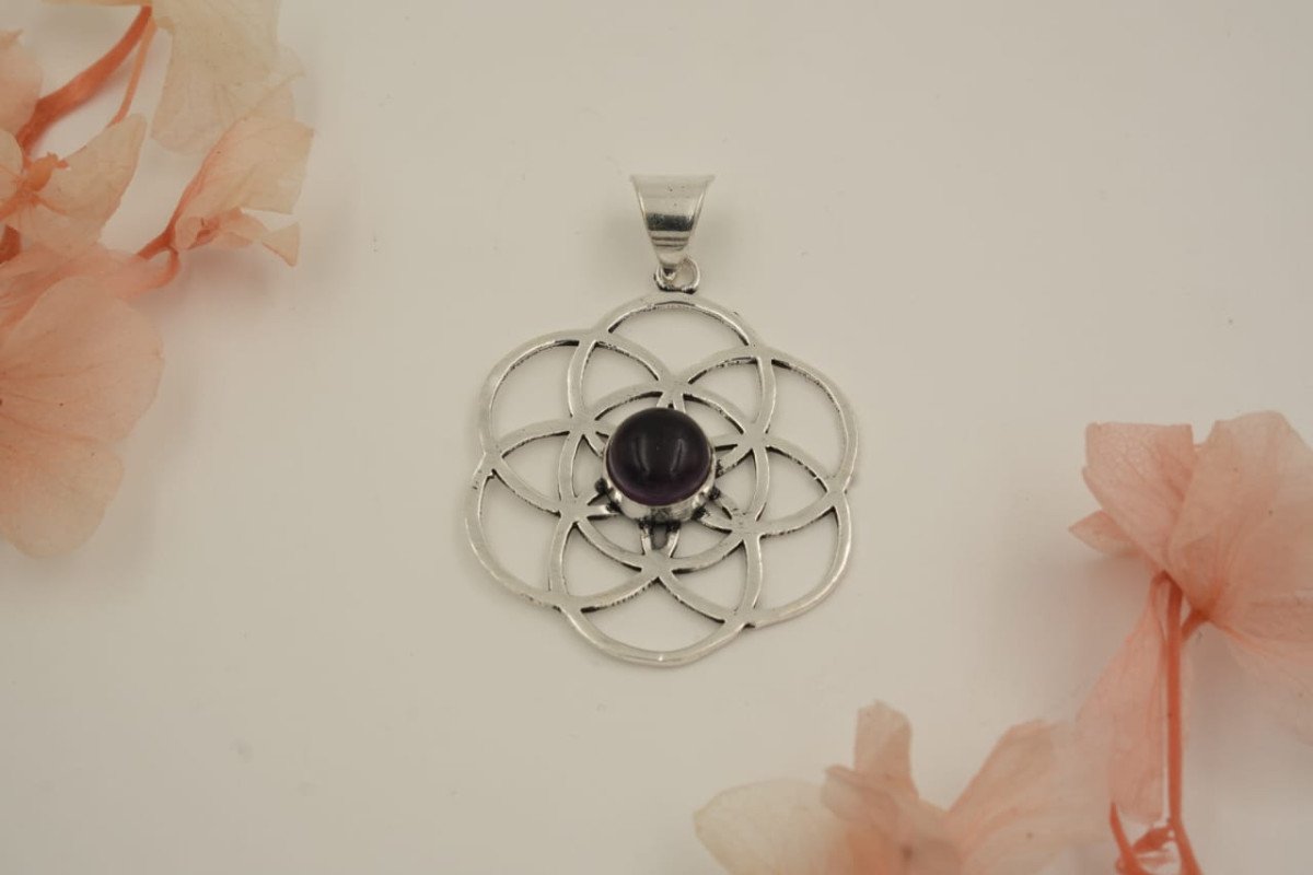 Handcrafted Real Stone Round pendant