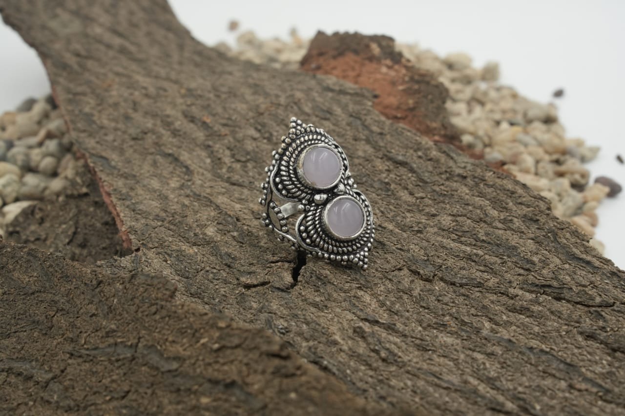 Bohemian Vintage Turquoise Double Stone Ring