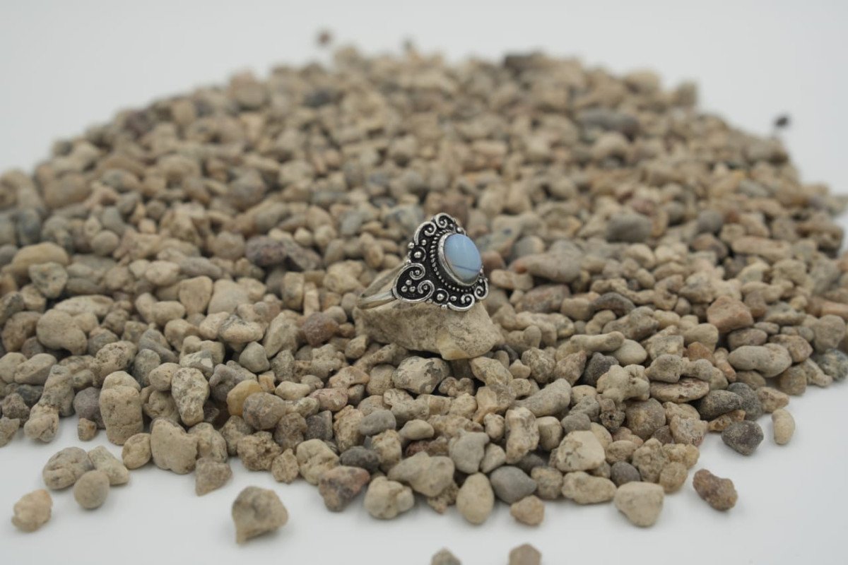 Oxidized Silver Teardrop Ring