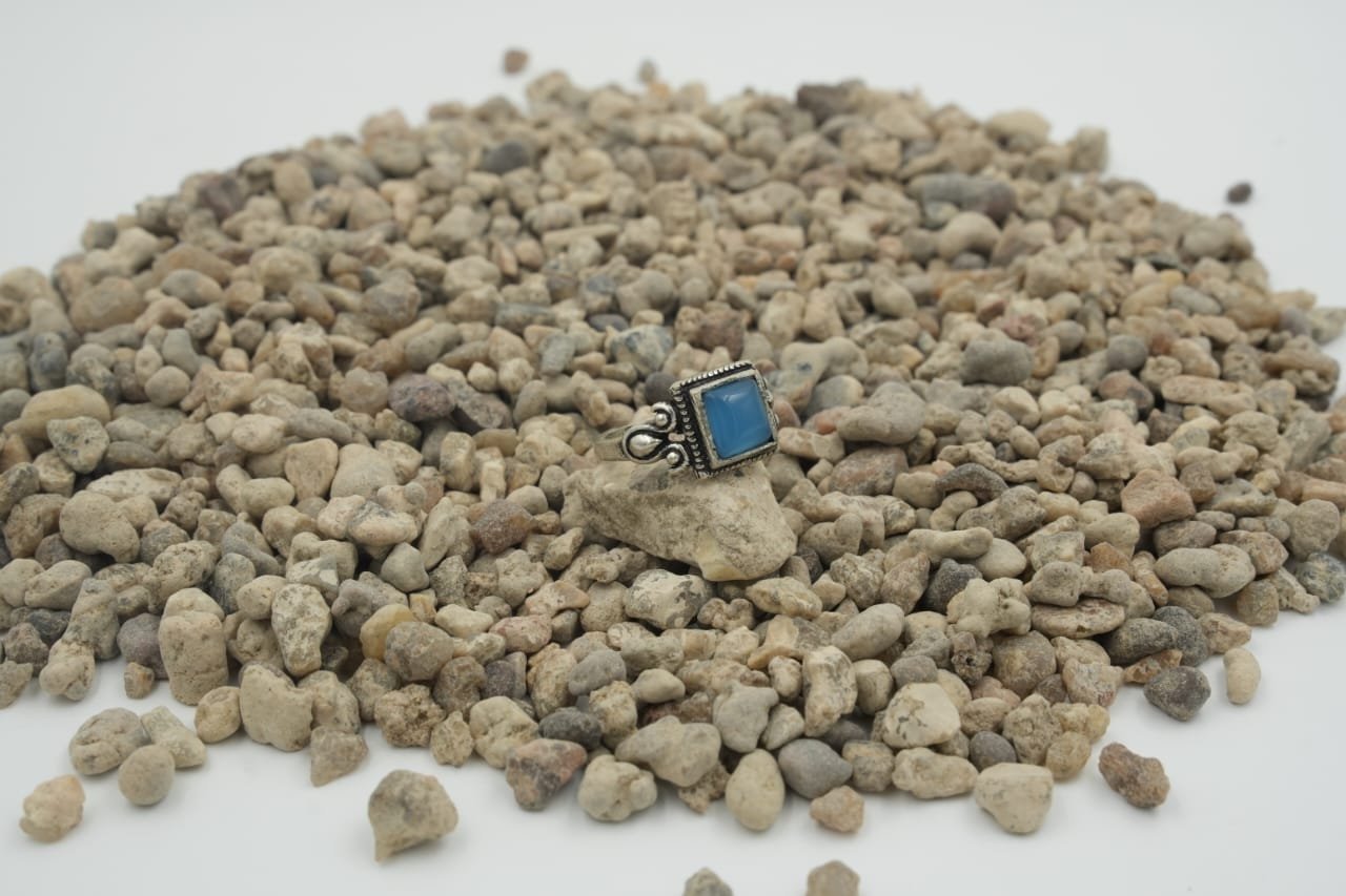 Oxidized Silver Teardrop Ring