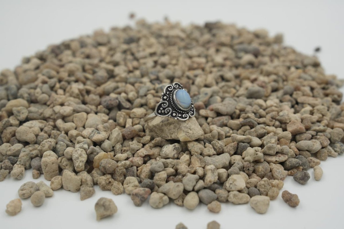 Oxidized Silver Teardrop Ring