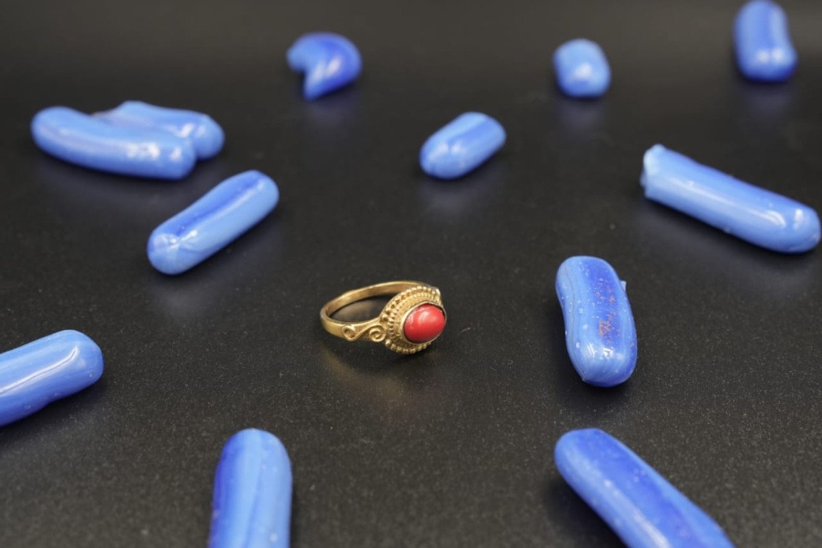 Handcrafted Antique Finish Gemstone Ring