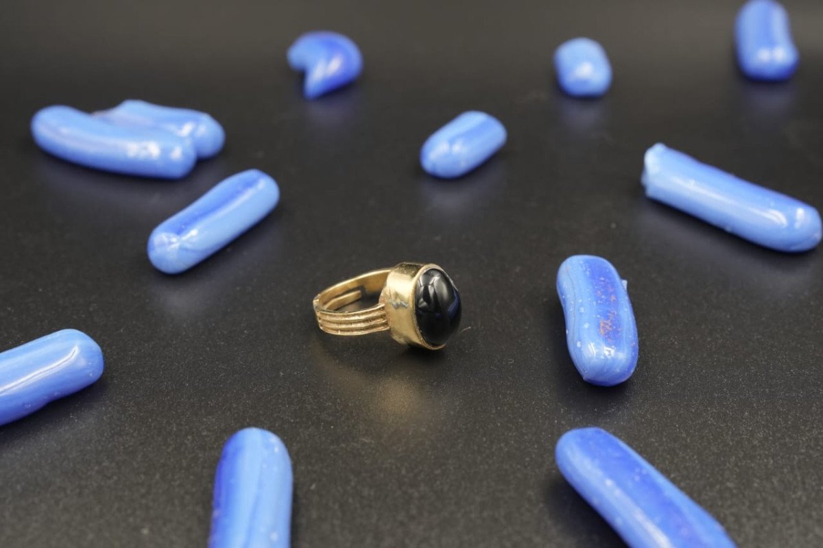 Handcrafted Antique Finish Gemstone Ring