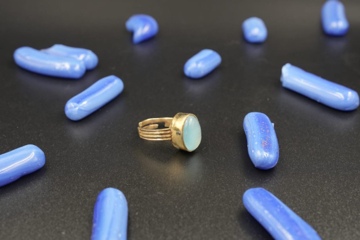 Handcrafted Antique Finish Gemstone Ring