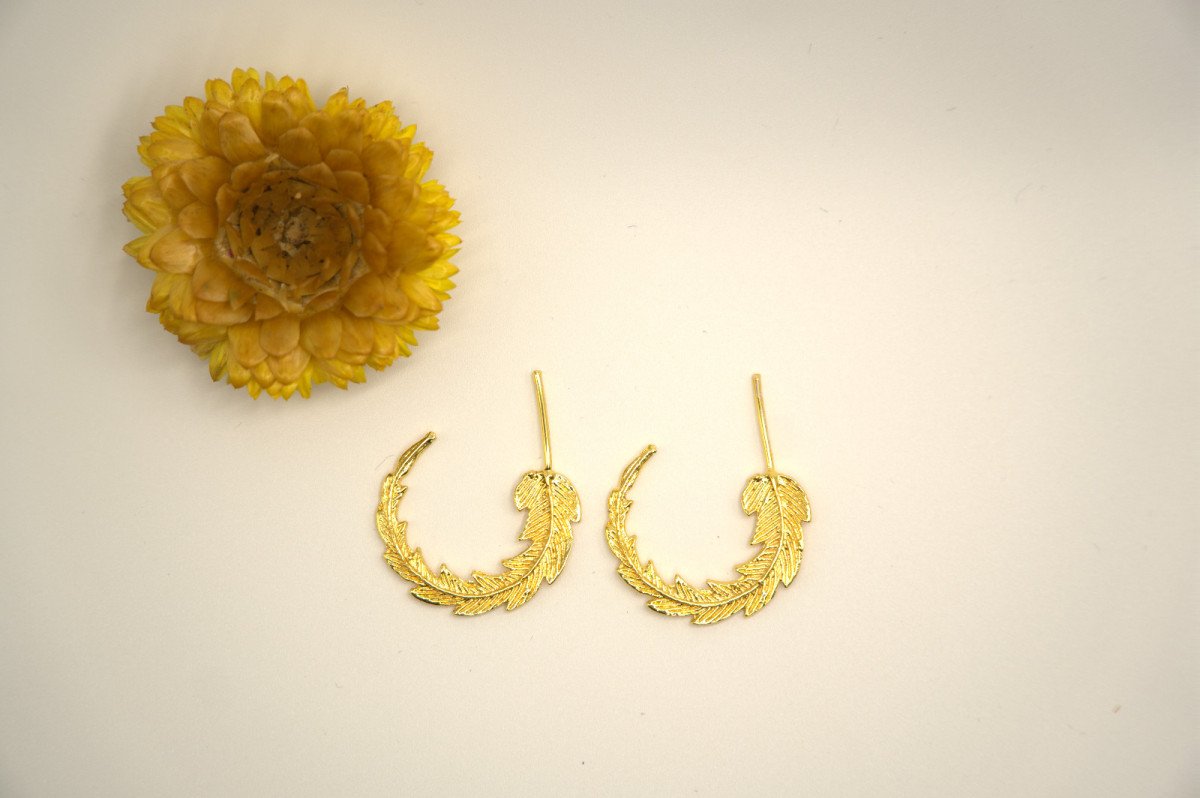 Crescent Leaf Studs